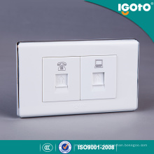 118 * 74mm Color Blanco Tel Socket con Data Socket